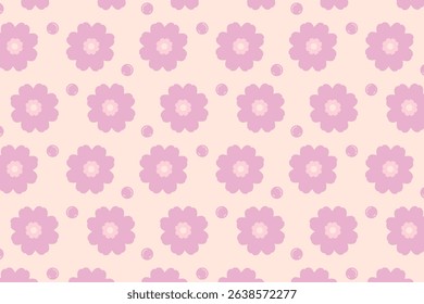 A seamless floral pattern inspired by Japanese sakura background (cherry blossoms). Soft pink flowers and circular elements , perfect for spring designs, fabric, wallpapers, and Japanese-theme