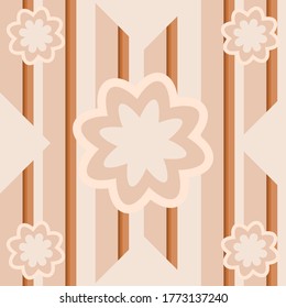 Seamless floral pattern for interior design on brown background