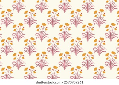 seamless floral pattern with intricate blooms, detailed leaves, and natural elements ideal for wallpaper, fabric, wrapping paper, and botanical designs