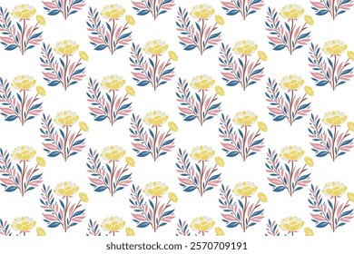 seamless floral pattern with intricate blossoms, swirling vines, and botanical details ideal for fabric, wallpaper, wrapping paper, and garden-inspired designs