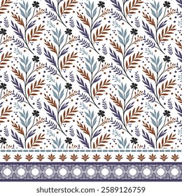 seamless floral pattern with intricate border elements for wrapping papers and wedding cards
