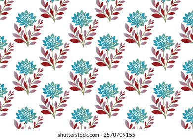 seamless floral pattern with intricate flowers, leafy vines, and natural elements ideal for wallpaper, fabric, wrapping paper, and botanical prints