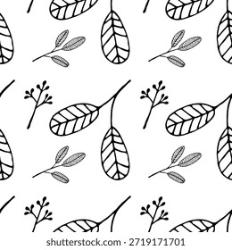 Seamless floral pattern. Intricate winter-leaf print in repeat, designed for upscale wall coverings.