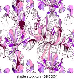 seamless floral pattern with irises