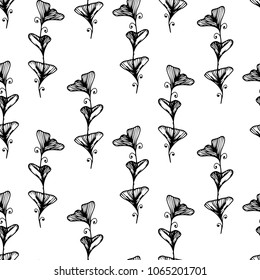 Seamless floral pattern isolated on white.