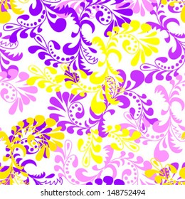 seamless floral pattern, isolated on white background vector