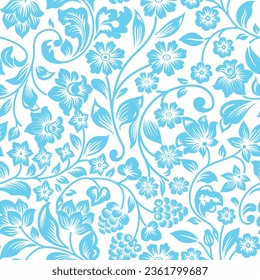 Seamless floral Pattern isolated on white background 