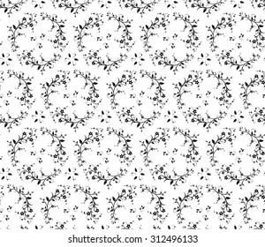 Seamless floral pattern. Isolated on white background. Stock vector image.