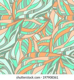 Seamless floral pattern jungle foliage. Vector 