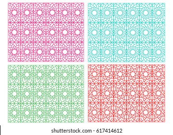 Seamless floral pattern in Korean style, vector