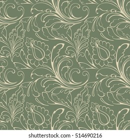 Seamless floral pattern. Lace background for linens, wallpaper and wrapping decorations.