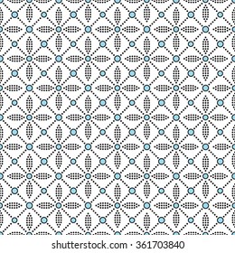 Seamless floral pattern. Lace. Petals and Leaves pattern. Abstract Background. Circle pattern. Ethnic background. Dotted. Geometric pattern. Vector Regular Texture. Can be used for textile or paper. 