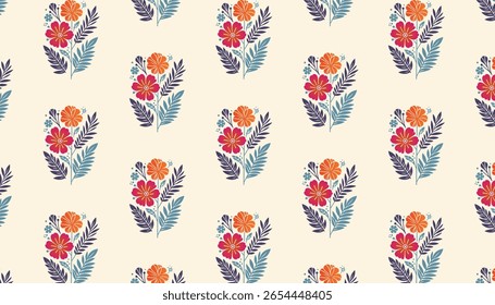 padrão floral sem costura com ilustração botânica em camadas para tecido de luxo