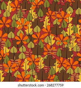 Seamless floral pattern with leafs