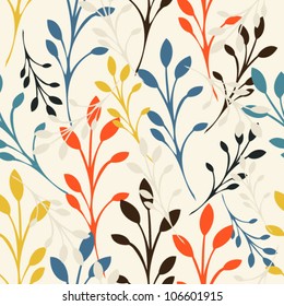 Seamless floral pattern with leaves