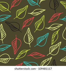 Seamless floral pattern with leaves