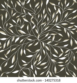 Seamless floral pattern with leaves