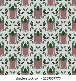 Seamless floral pattern with leaves
