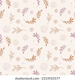 Seamless floral pattern with leaves