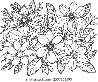 seamless floral pattern with leaves