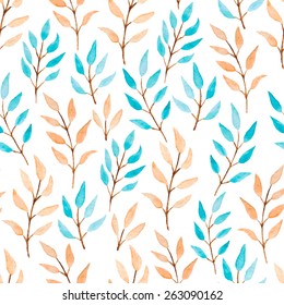 Seamless floral pattern with  leaves