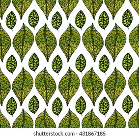 Seamless floral pattern with leaves