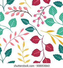 Seamless floral pattern with leaves