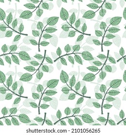 Seamless floral pattern with leaves Floral seamless pattern with branches and leaves. Vector illustration.
