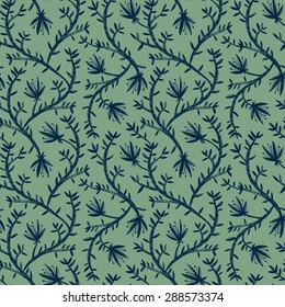 Seamless floral pattern with leaves and flowers motive