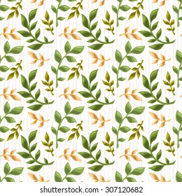 Seamless floral pattern with leaves, textured background for your design projects, textile, wrapping, wallpaper, web