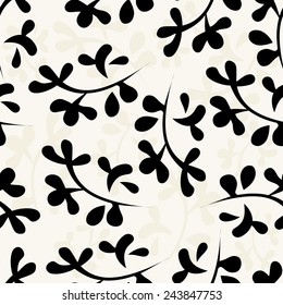 Seamless floral pattern with leaves. Vector