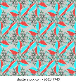 Seamless floral pattern with leaves, watercolor. Vector leaf illustration. Seamless pattern with floral motif.