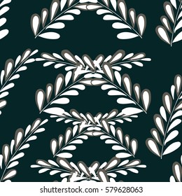 Seamless floral pattern with leaves.Vector illustration.