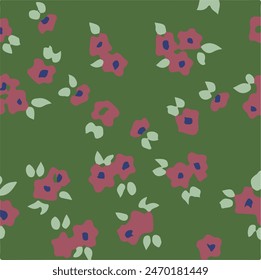 Seamless floral pattern, liberty ditsy print with small cute flowers in collection. Vector illustration 