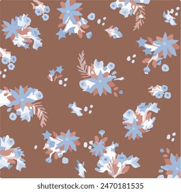 Nahtloses Blumenmuster, Liberty ditsy Print mit kleinen niedlichen Blumen in der Kollektion. Vektorillustration 