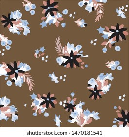 Patrón floral sin costuras, libertad ditsy impresión con Pequeñas flores lindas en colección. Ilustración vectorial 