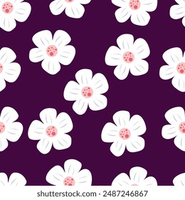 Seamless floral pattern, liberty ditsy print with a delicate vintage motif. Gentle botanical design of fabric, textile: small hand drawn flowers, leaves on a light surface. Vector illustration.