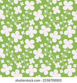 Seamless floral pattern, liberty ditsy with mini daisies in pastel colors. Pretty botanical design for fabric, paper: small hand drawn flowers, tiny leaves on a light background. Vector illustration.