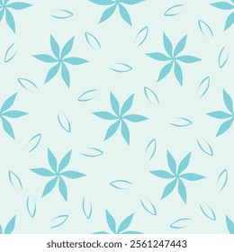 Seamless floral pattern, liberty ditsy with mini daisies in pastel colors. Pretty botanical design for fabric, paper: small hand drawn flowers, tiny leaves on a light background. Vector illustration.