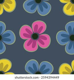 Seamless floral pattern, liberty ditsy print with gently tiny flowers. Cute botanical design, pretty ornament: hand drawn plants, simple small flowers, tiny leaves on a light pink background. Vector.