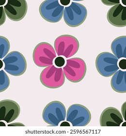 Seamless floral pattern, liberty ditsy print with gently tiny flowers. Cute botanical design, pretty ornament: hand drawn plants, simple small flowers, tiny leaves on a light pink background. Vector.