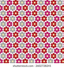 Seamless floral pattern, liberty ditsy print with pretty sketch botany. Artistic small hand drawn flowers. Vector illustration in colors.