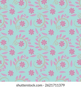 Seamless floral pattern, liberty ditsy print with small hand drawn flowers. Delicate botanical design in country motif: tiny simple flowers, leaves, mini bouquets in abstract. Vector illustration.
