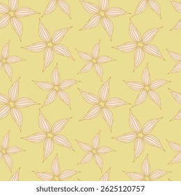 Seamless floral pattern, liberty ditsy print, nature ornament in a romantic motif. Cute botanical design, delicate flower wallpaper: hand drawn small pink flowers on white. Vector illustration