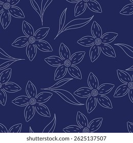 Seamless floral pattern, liberty ditsy print, nature ornament in a romantic motif. Cute botanical design, delicate flower wallpaper: hand drawn small pink flowers on white. Vector illustration