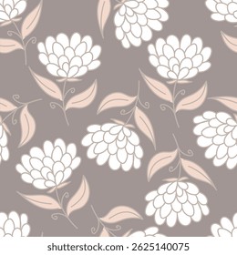 Seamless floral pattern, liberty ditsy print, nature ornament in a romantic motif. Cute botanical design, delicate flower wallpaper: hand drawn small pink flowers on white. Vector illustration