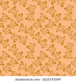 Seamless floral pattern, liberty ditsy print, nature ornament in a romantic motif. Cute botanical design, delicate flower wallpaper: hand drawn small pink flowers on white. Vector illustration