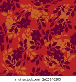 Seamless floral pattern, liberty ditsy print, nature ornament in a romantic motif. Cute botanical design, delicate flower wallpaper: hand drawn small pink flowers on white. Vector illustration