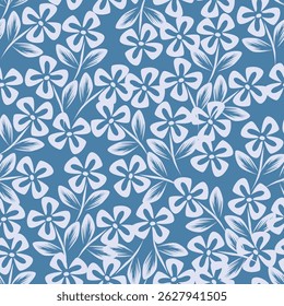 Seamless floral pattern, liberty ditsy print, nature ornament in a romantic motif. Cute botanical design, delicate flower wallpaper: hand drawn small pink flowers on white. Vector illustration
