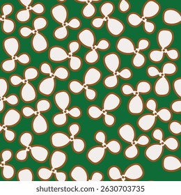 Seamless floral pattern, liberty ditsy print with small delicate plants. Pretty botanical design of hand drawn little bouquets, simple white flowers, tiny leaves on blue field. Vector illustration